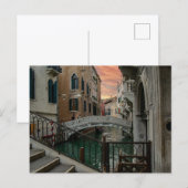 Venice Sunset Canal & Bridge – Romantic Briefkaart (Voorkant / Achterkant)