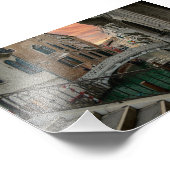 Venice Sunset Canal & Bridge – Romantic Foto Afdruk (Hoek)