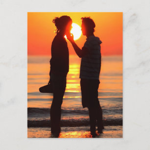 VENICE SUNSET OP LIDO BEACH BRIEFKAART