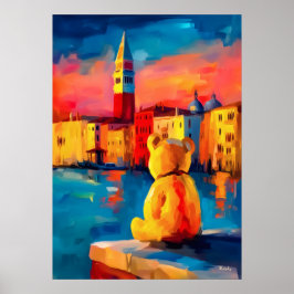 Venice Teddy Fauvist Sunset Canal Print