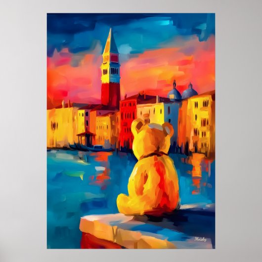 Venice Teddy Fauvist Sunset Canal Print (Voorkant)
