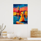 Venice Teddy Fauvist Sunset Canal Print (Keuken)