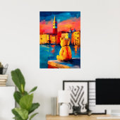 Venice Teddy Fauvist Sunset Canal Print (Thuiskantoor)