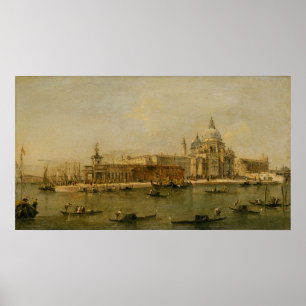 Venice The Dogana en Santa Maria della Salute Poster