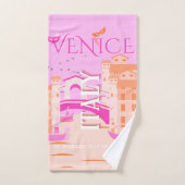 Venice Travel Art, Italië, Reiskunst, Retro, Roze Bad Handdoek (Handdoek)