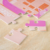 Venice Travel Art, Italië, Reiskunst, Retro, Roze Legpuzzel (Zijkant)