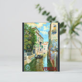 Venice Travel Poster Briefkaart (Staand voorkant)