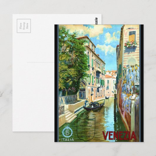  Venice Travel Poster Briefkaart (Voorkant / Achterkant)