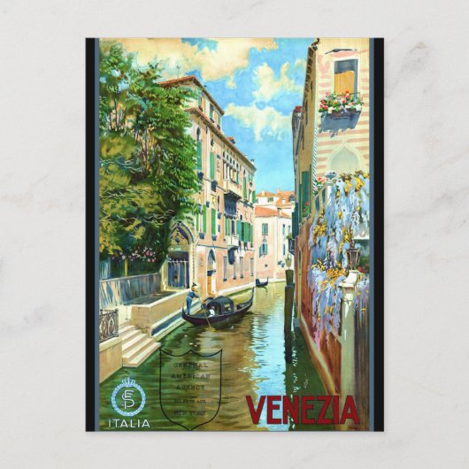  Venice Travel Poster Briefkaart (Voorkant)