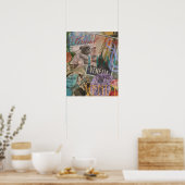Venice Trendy Italy Travel Collage Poster (Keuken)