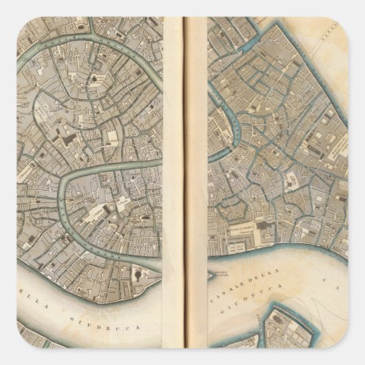 Venice Venezia Venedig Vierkante Sticker (Voorkant)