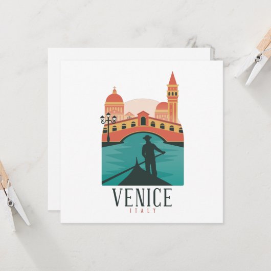 Venice Vintage Revel Kaart (Voorkant / Achterkant in situ)