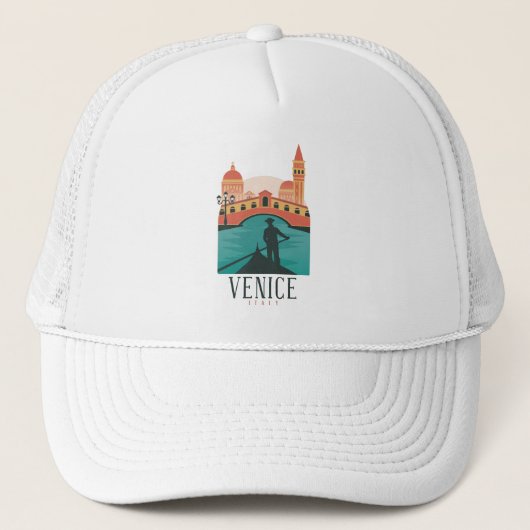 Venice Vintage Travel Hat Trucker Pet (Voorkant)