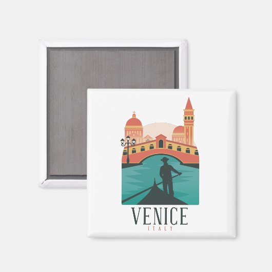 Venice Vintage Travel Magnet (Voorkant / Achterkant)