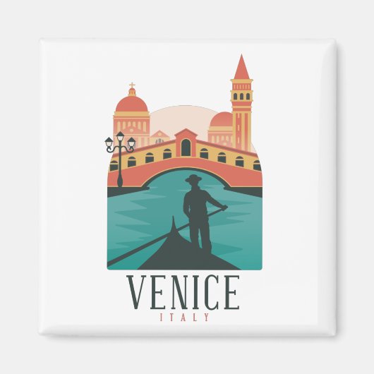 Venice Vintage Travel Magnet (Voorkant)