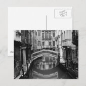 Venice Waterway Black en White Briefkaart (Voorkant / Achterkant)