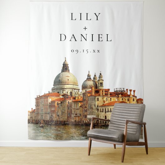 Venice Wedding Photo Backdrop Wandkleed (In situ)