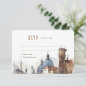 Venice Wedding RSVP Kaart Basilica della Salute (Staand voorkant)