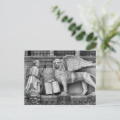 VENICE WINGING LION B/W BRIEFKAART (Staand voorkant)