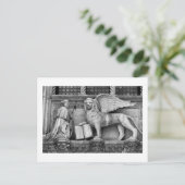 VENICE WINGING LION B/W BRIEFKAART (Staand voorkant)