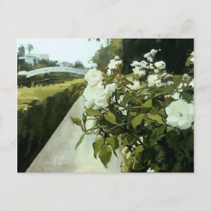 VeniceBeach-kanalen GreenRoses RoseBacking PostCar Feestdagenkaart