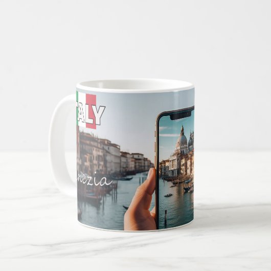 Venice's Timeless Canals: Mug for Travel Lovers Koffiemok (Voorkant links)