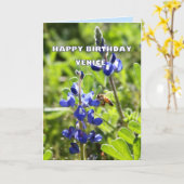VeniceTexas Bluebonnet Happy Birthday Kaart (Gele Bloem)