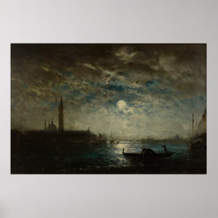 Venise et le Campanile au Clair de Lune Poster