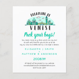 VENISE Trouwkaart Handgetekende Skyline Moderne Ui