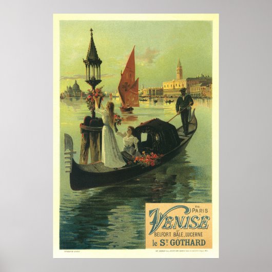 Venise Venice Franse Adverteren Poster (Voorkant)