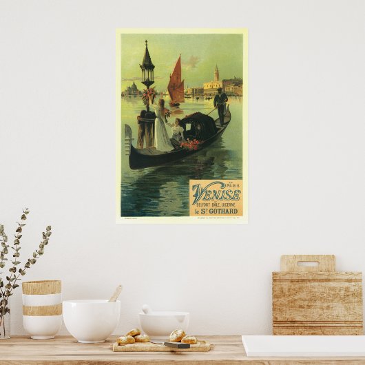 Venise Venice Franse Adverteren Poster (Keuken)