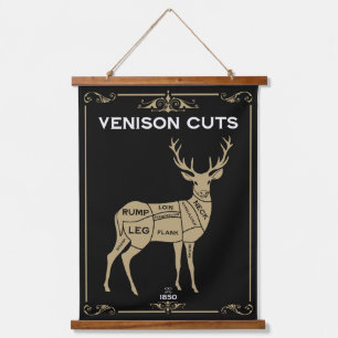 Venison Butcher Meat Cut Hangend Wandkleed