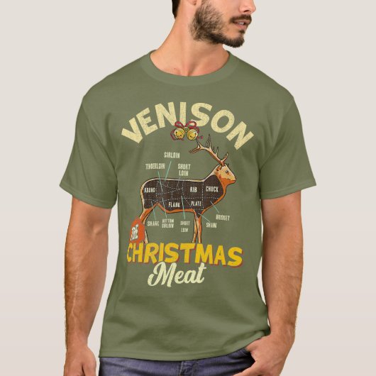 Venison Meat Chart The KerstMeat Deer T-shirt (Voorkant)