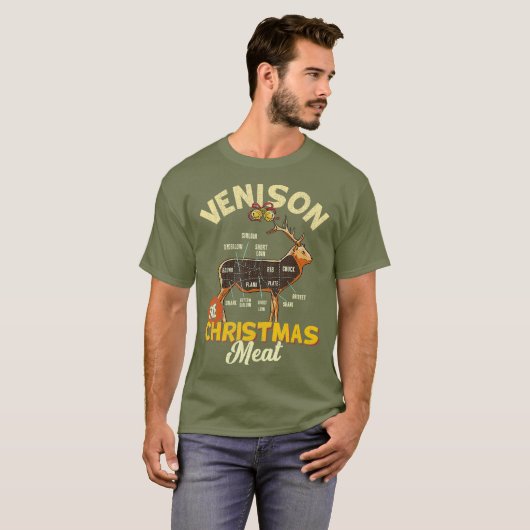 Venison Meat Chart The KerstMeat Deer T-shirt (Voorkant volledig)