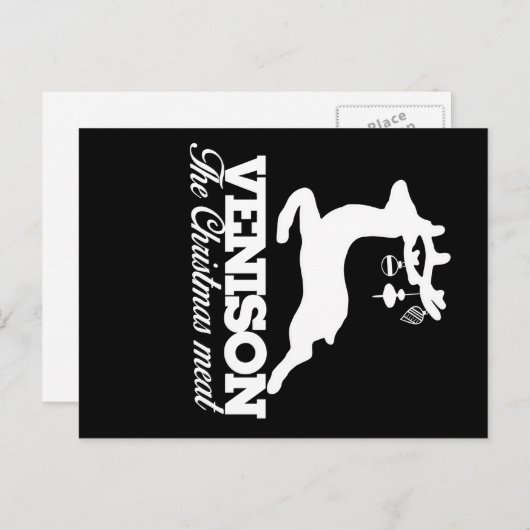 Venison van het kerstvlees feestdagenkaart (Voorkant / Achterkant)