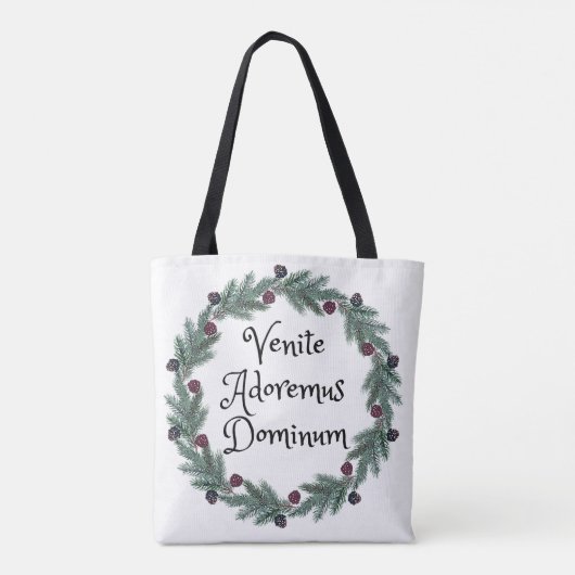 Venite Adoremus Dominum - Latijns-religieuze kerst Tote Bag (Achterkant)