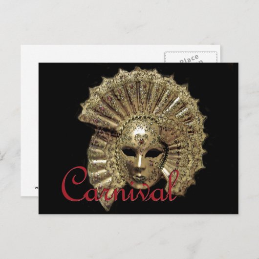 Venitian Carnival Mask Briefkaart (Voorkant / Achterkant)
