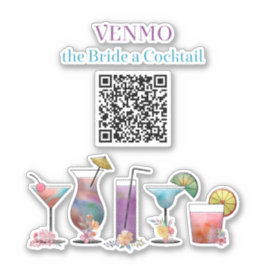 VENMO de Bruid een Cocktail Custom Cutout Sticker