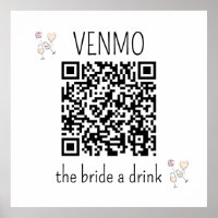 VENMO de Bruid een Drank QR Code Hen Party