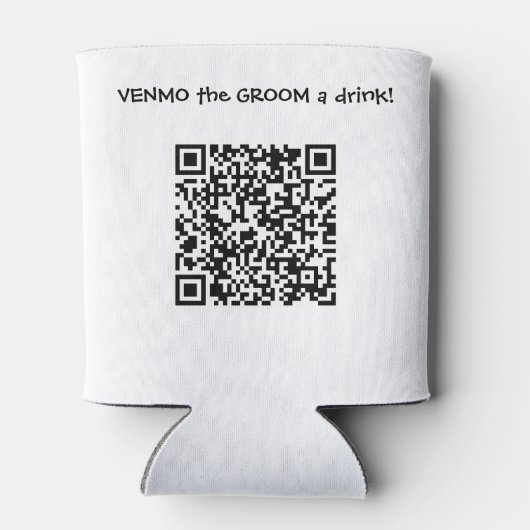 Venmo de BRUIDEGOM een drankje Aangepaste QR-code  Blikjeskoeler (Achterkant)