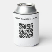 Venmo de BRUIDEGOM een drankje Aangepaste QR-code  Blikjeskoeler (Blikje Achterkant)