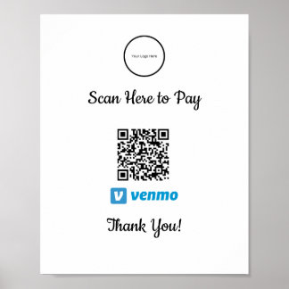 Venmo Mobiel Betalen | Poster Scannen naar betalen