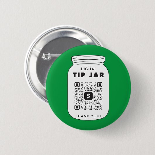 Venmo of Cash App QR Code Tip Jar Button (Voorkant /achterkant)
