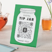 Venmo of Cash App QR Code Tip Jar Reclamebord Met Voetstuk (Insitu)