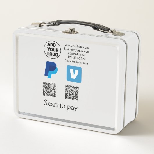 Venmo paypal scan om q of code logo tekst toe te v (Voorkant)