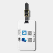 Venmo paypal scan om q of code logo tekst toe te v bagagelabel (Voorkant verticaal)