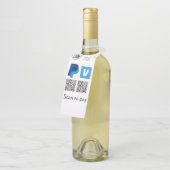 Venmo paypal scan om q of code logo tekst toe te v flessenhanger (Schuin)