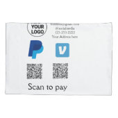 Venmo paypal scan om q of code logo tekst toe te v kussensloop (Achterkant)