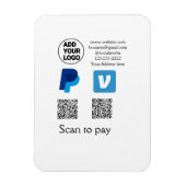 Venmo paypal scan om q of code logo tekst toe te v magneet (Verticaal)