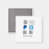 Venmo paypal scan om q of code logo tekst toe te v magneet (Voorkant / Achterkant)